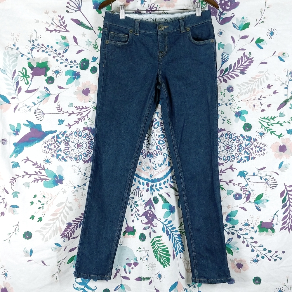 LANDS' END Dark Blue Heavy Denim Straight Jeans